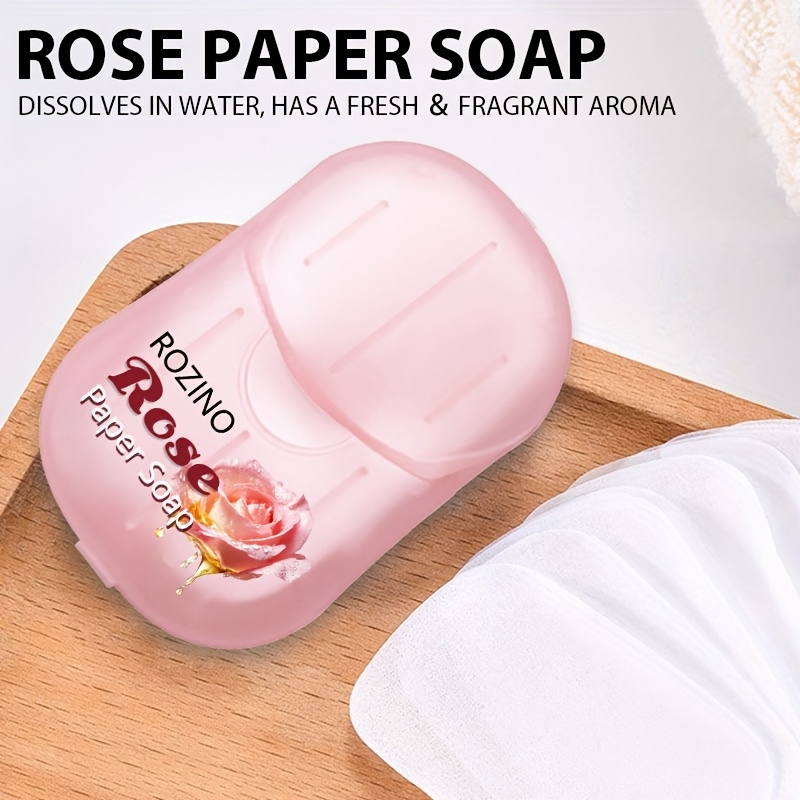 Portable Rose Scented Soap Sheets, 50pcs Box