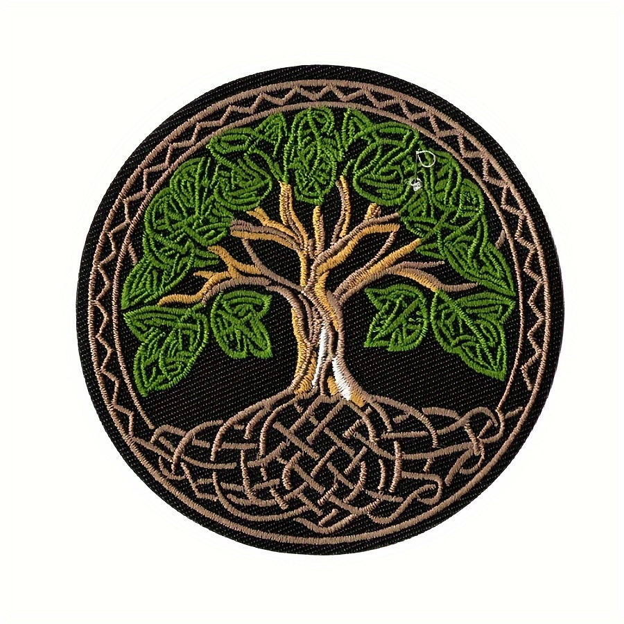 

1pc Colorful World Celtic Tree Cartoon Applique, Embroidered Sewing Iron On Patches, For Shoes, Hats, Case And Bag