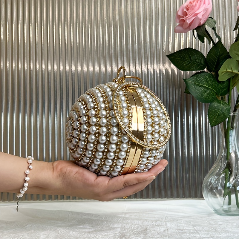 pearl decorated evening bag sparkling - Temu display picture 3
