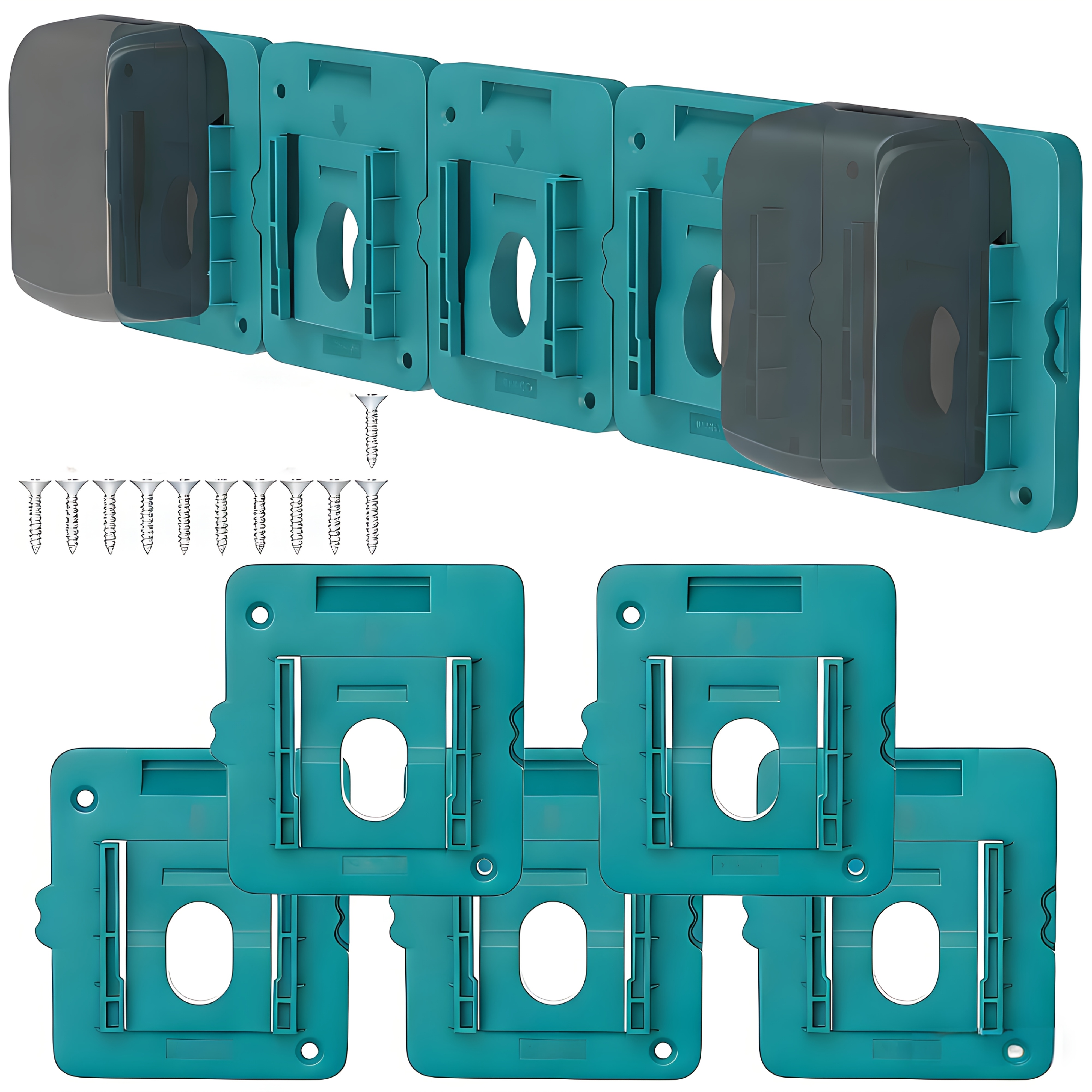 E-shop 18V Akku-Halter – Robuste Kunststoffkonstruktion, kompatibel mit BL1860, BL1850, BL1840, BL1830 – Einfache Installation, kein Werkzeug