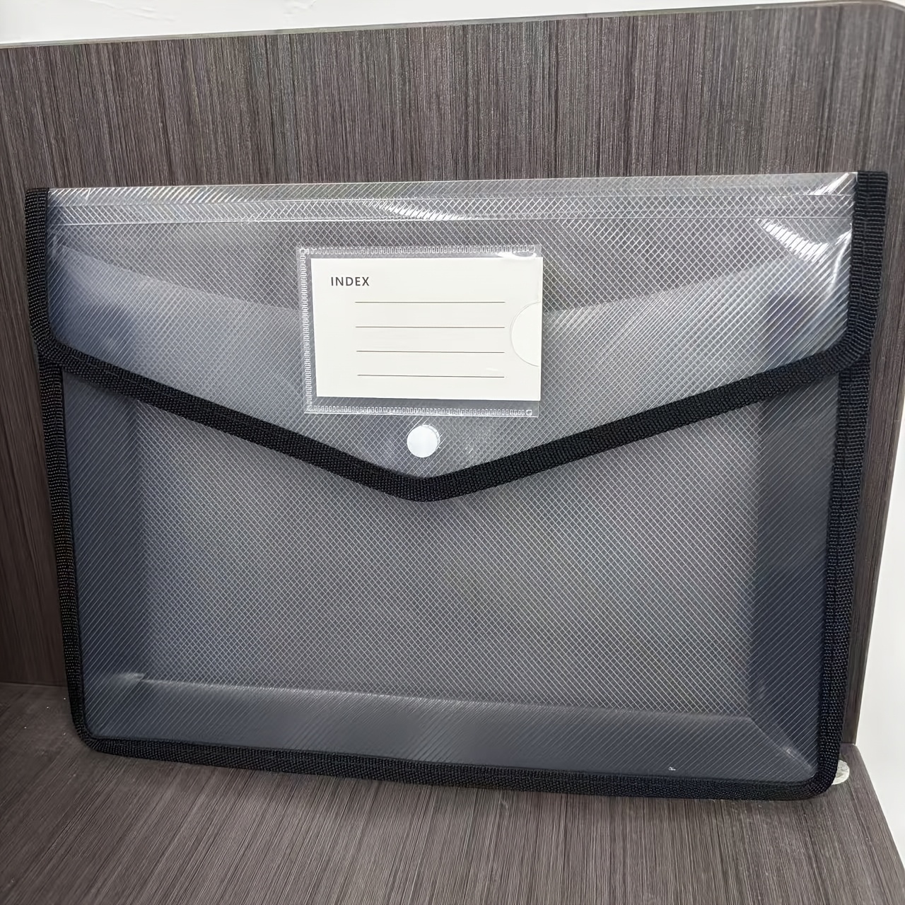 TEMU 1pc A4 Expandable Folder With Snap Closure, , Large Transparent Storage Folder With Labels, Ideal For School And Office Organization, File