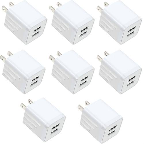 usb wall charger 2 1a 5v dual port usb cube power adapter charger plug block charging box brick for iphone 16 15 14 13 12 11 pro max se xs xr x 8 7 6 6s plus galaxy phones