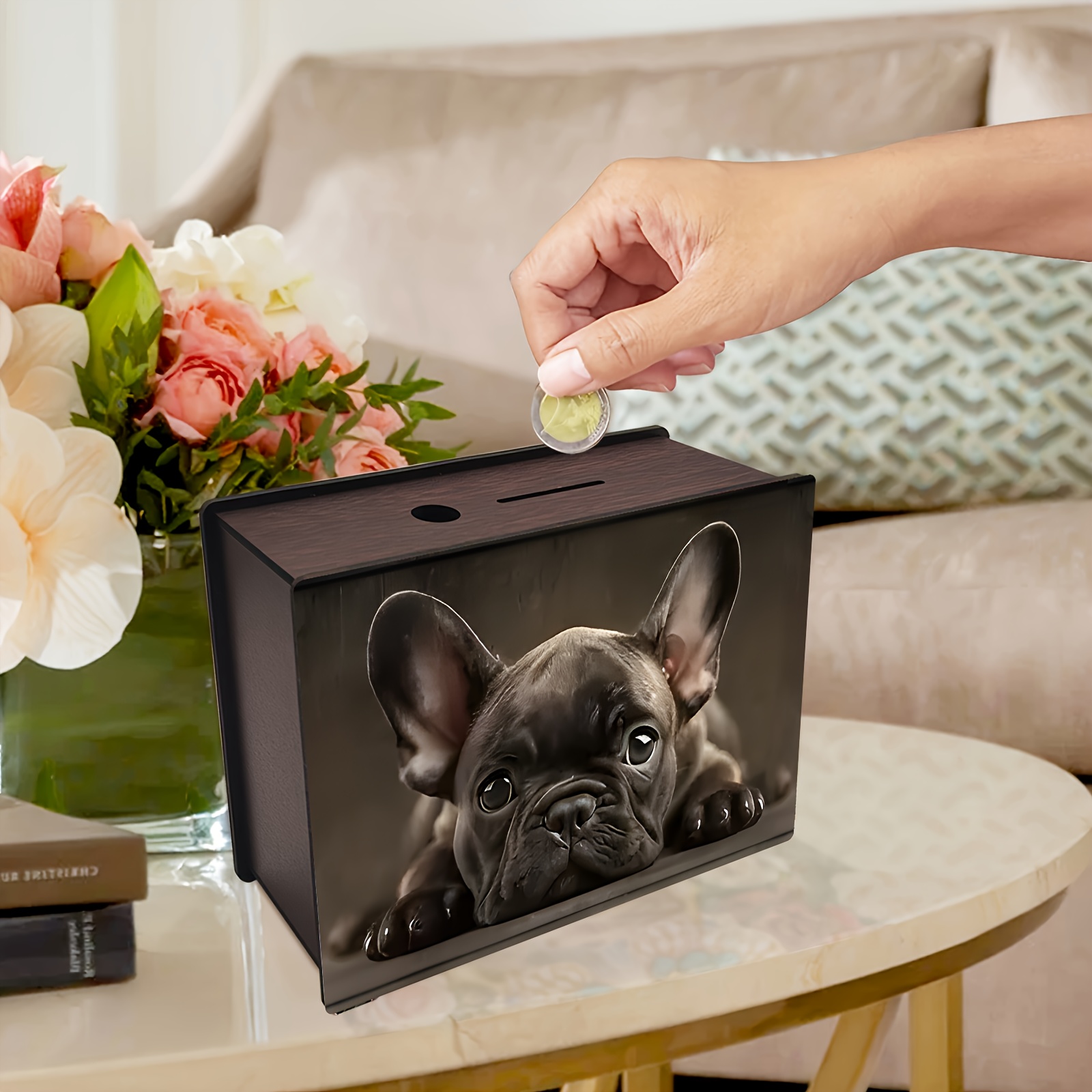 Image of A Wooden And Acrylic Money Bank Featuring A French - For And During Graduation Season - Suitable For , , As A Collectible Gift - Dimensions: 7.5 Inches / 5.5 Inches / 2.55 Inches