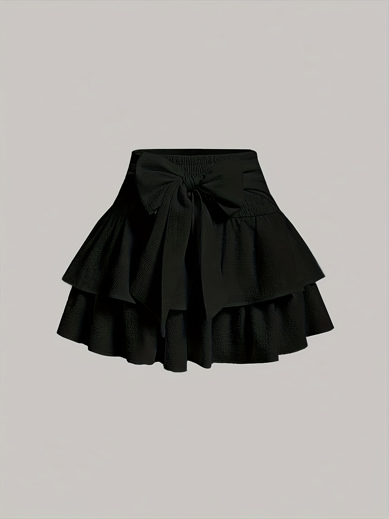 スカート HELPHELP Double Layer Bow Puffy Cake Skirt Harajuku Skirt Organza Fluffy Double-Layered Cake Skirt