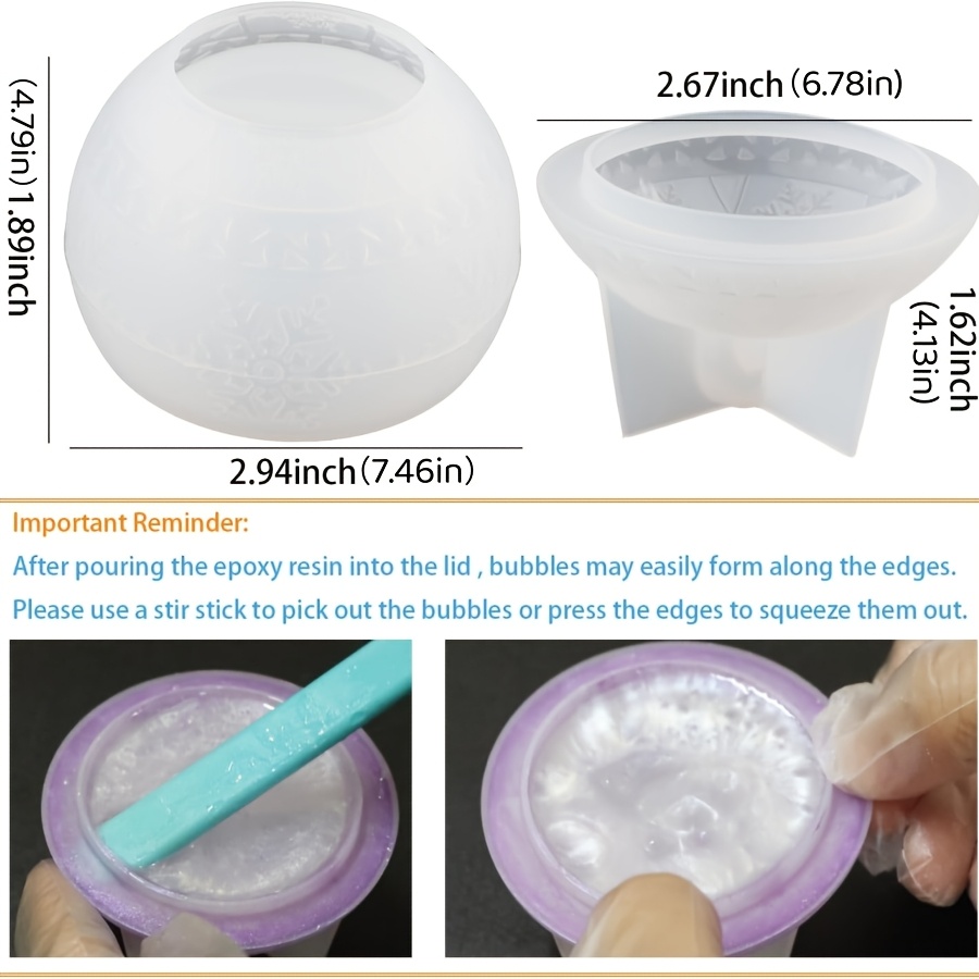 TEMU Stampo in resina e silicone, 2 pz Stampo decorativo per scatola portaoggetti con motivo a di natalizio, per realizzare resina epossidica, gesso,