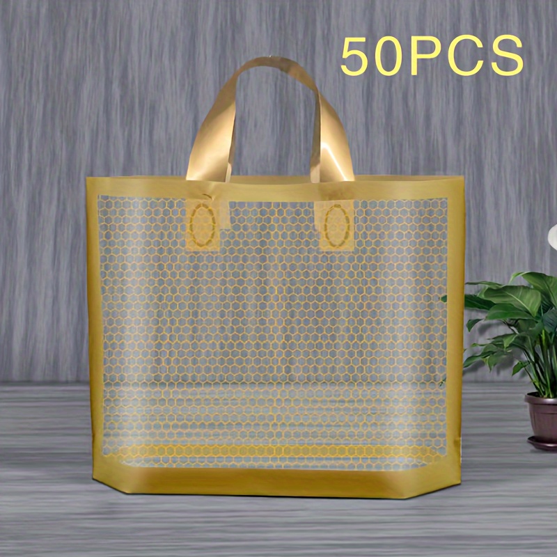 TEMU 50pcs New Mesh Product Bags 30cm/11.81in Thickened Color Printed Tote Bags, Clothing Bags, Packaging Bags, Gift Plastic Bags, Cosmetic Jewelry