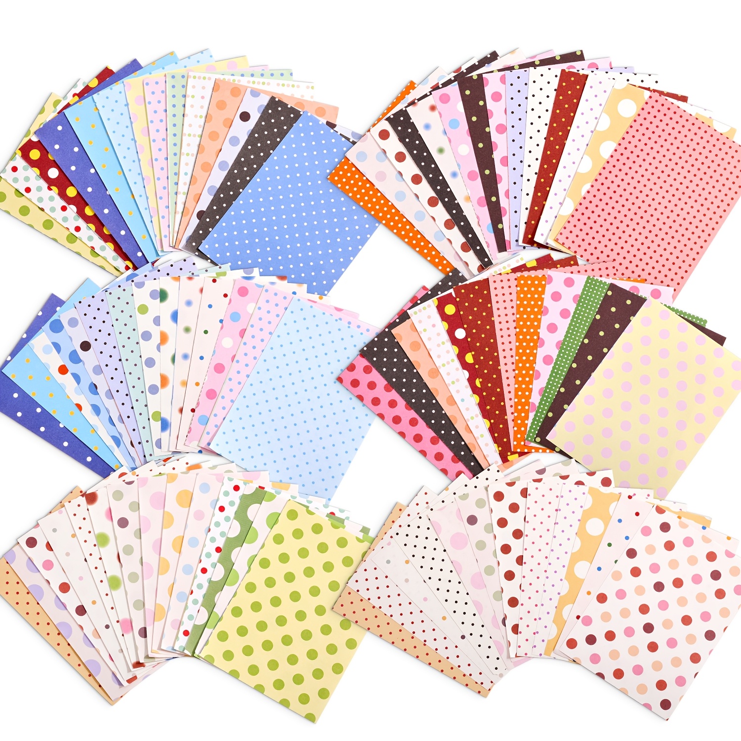 TEMU 100 Feuilles de Papier Bricolage à Pois Colorés pour Scrapbooking, Création de Cartes, - Feuilles Détachables à Ondulés, Papier Décoratif Cire