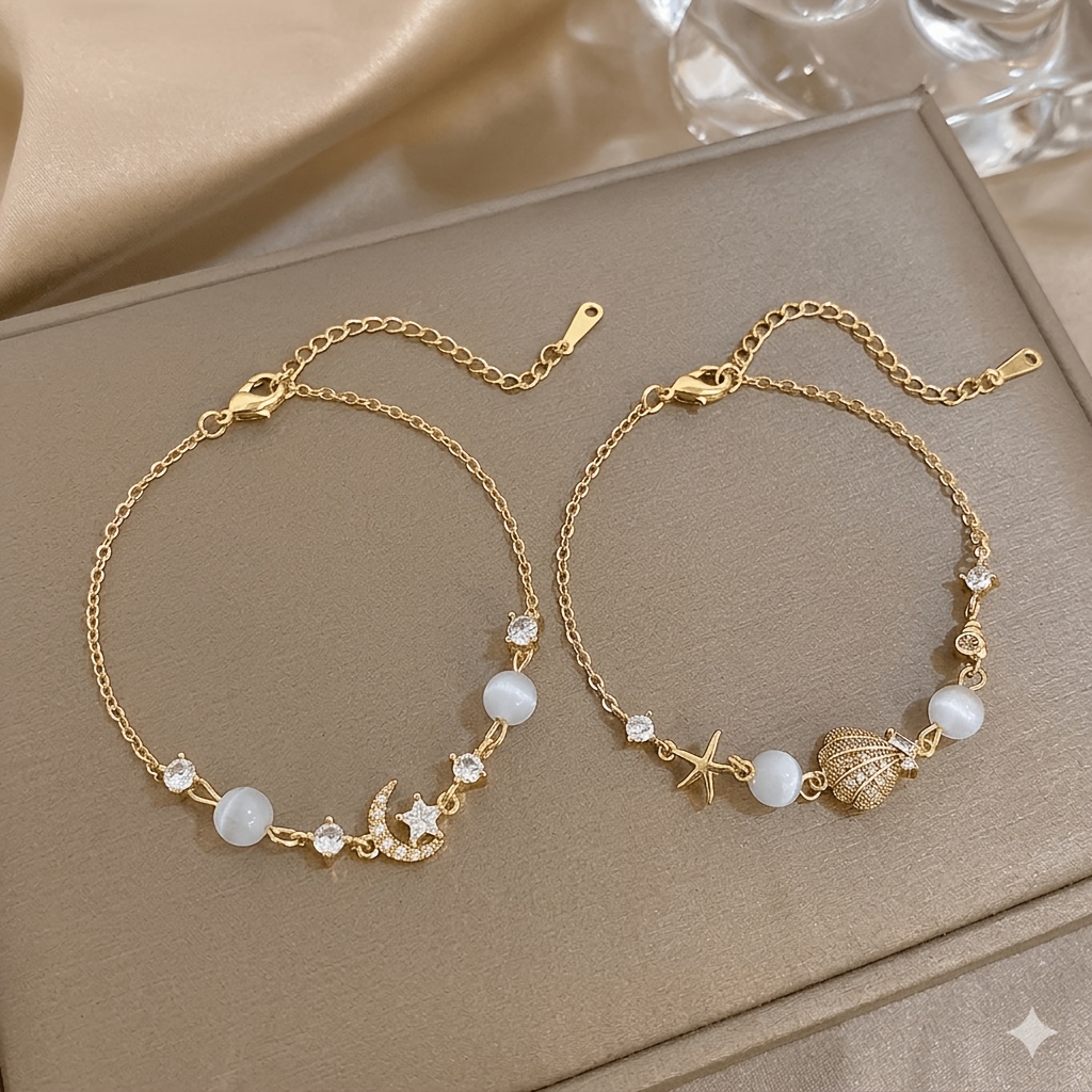 TEMU Set van 2 nieuwe trend delicate minimalistische roestvrijstalen armbanden voor dames, prachtig ontwerp, verfijnde micro-pave kubisch synthetisch