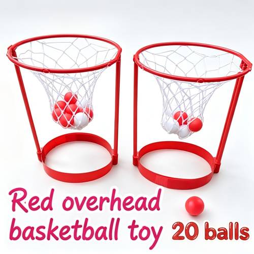 headband basketball party game suitable for parent competition adjustable basketball net headband 20 random color balls two person game active atmosphere competitive game supplies perfectly active atmosphere props indoor