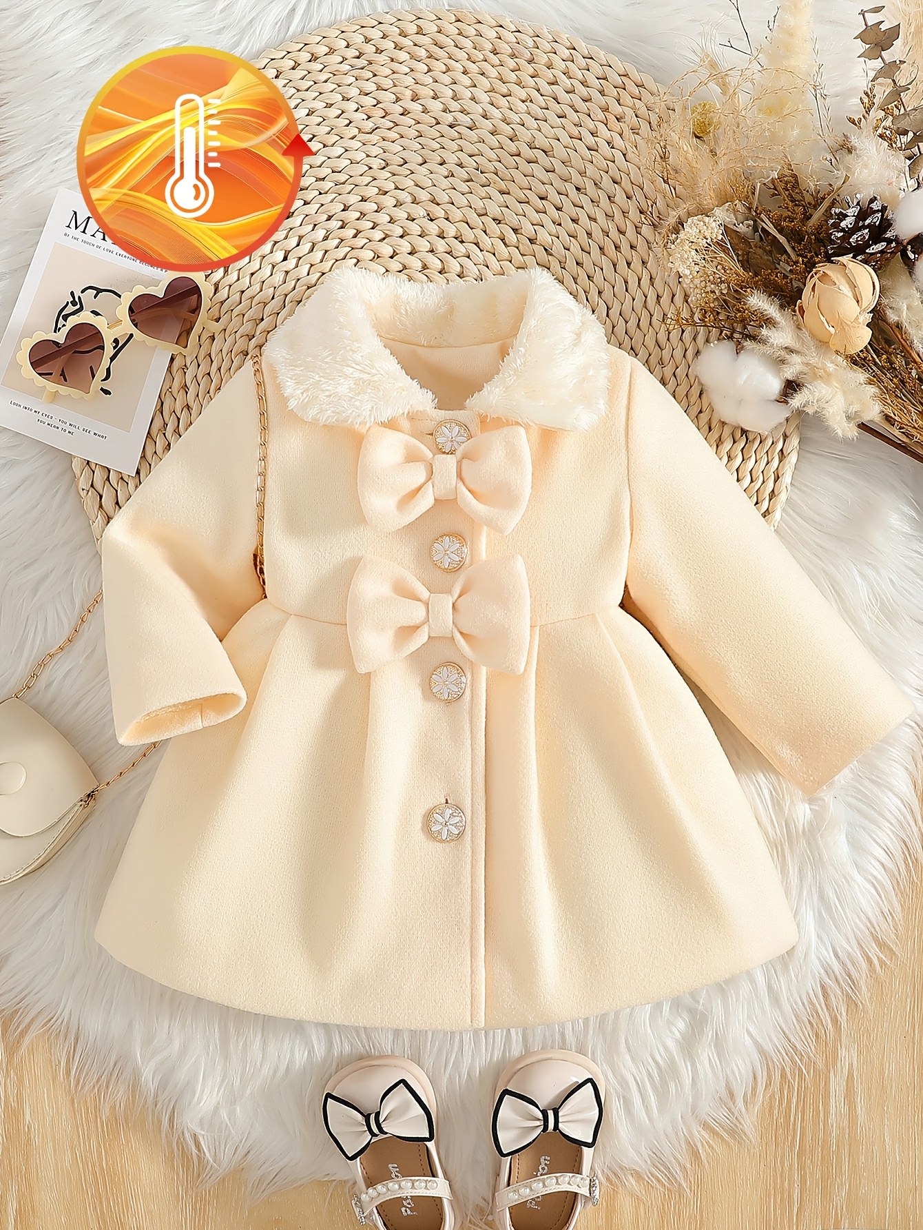 baby girl autumn winter cute elegant bow solid color - Temu Bahrain