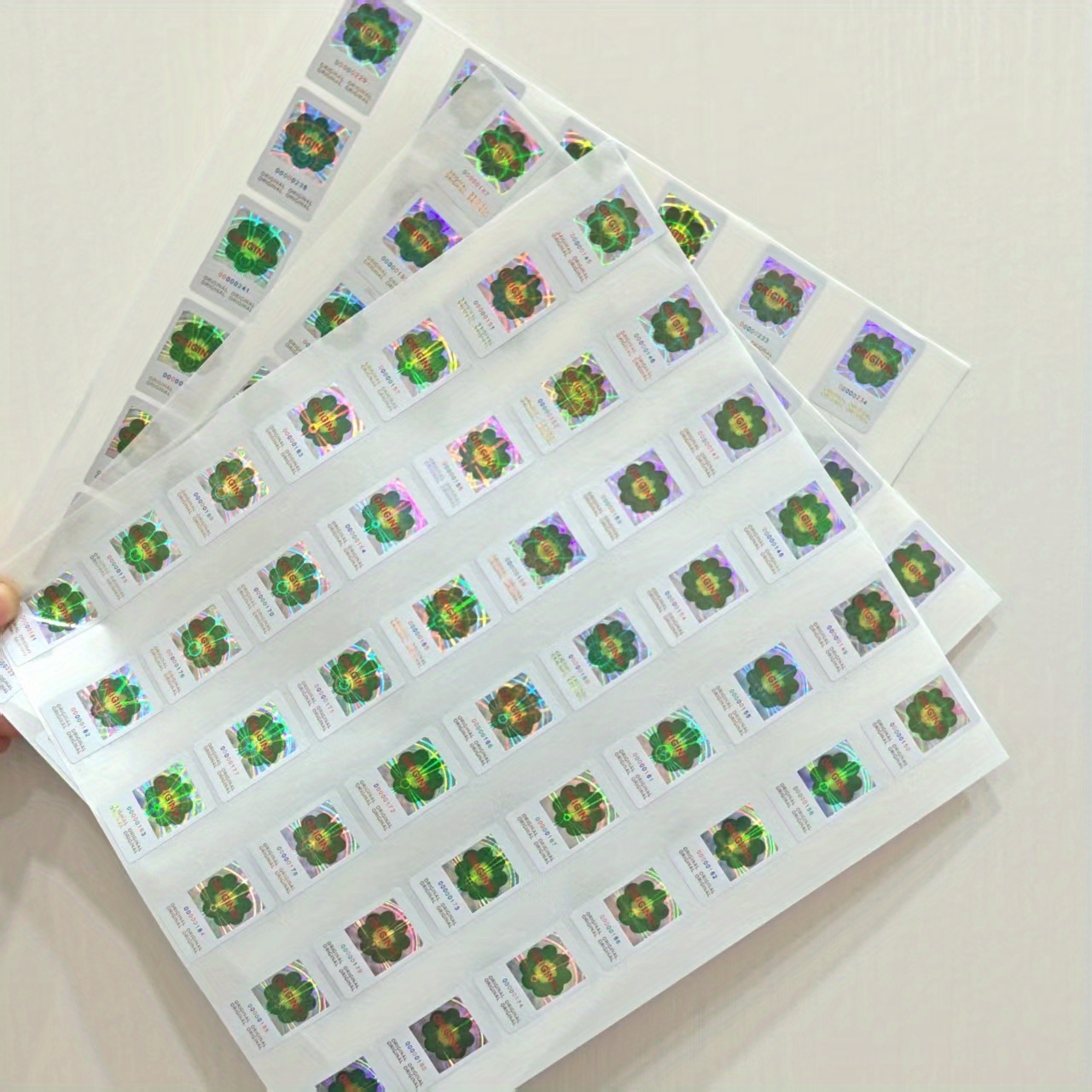 E-shop 84 Stück/Pack Manipulationssichere Aufkleber mit Codierung, Abreißbare Wortentfernungs-Diebstahlschutz-Etikettenaufkleber, Holografische