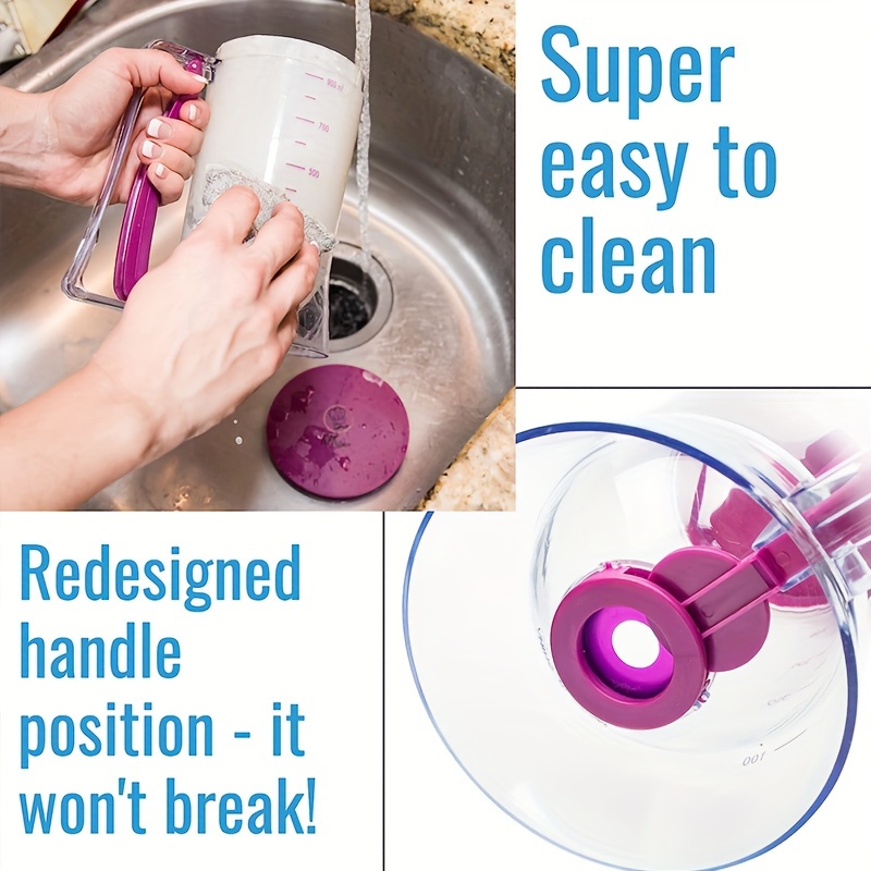 1pc kitchen batter separator cupcake handheld dispenser for bakery batter funnel measuring cup baking tool handheld leak cup with measuring label dispenser batter dispenser suitable for perfect pancakes cupcakes waffles muffin blends cream details 5
