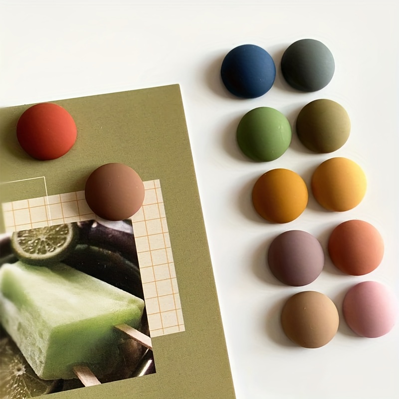 Image of 10pcs-instagram Summer Macaroon Matte Morandi Semi-circular Magnetic Refrigerator Sticker Polaroid Fixed Magnetic Sticker,- Creative Decorative Magnetic Stickers For Home Decoration And Gift