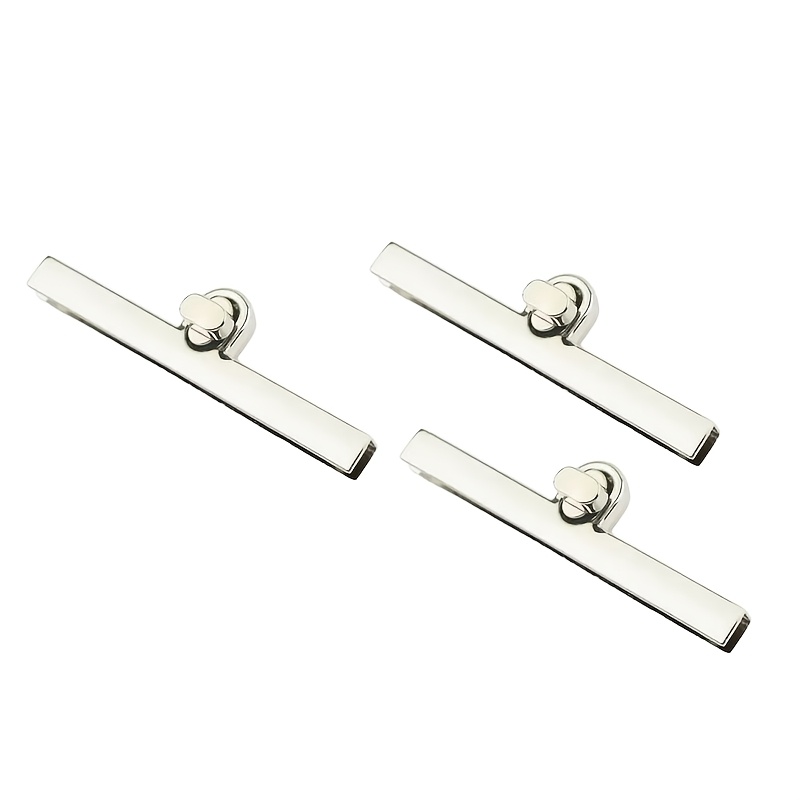 TEMU 3pcs Silvery Handbag Clips, High-end Metal Rotating Lock Buckles, Used For Handbag Decoration, Handbag Metal Clip Buckles, Women's Button Fabric