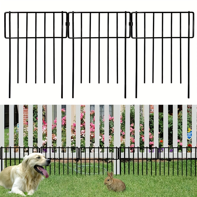 

Decorative Garden Fence, Rust-proof Metal No-dig Fence Animal Barrier For Dogs, Arched Flower Bed Edge Decorative Wire Border Panel Fence For Yard Terrace Outdoor Decoration