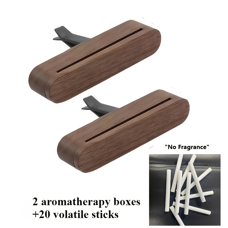 TEMU Set Of 2 Essential Oil Car Diffuser With 20 Sticks, Aromatherapy Car Air Freshener Diffuser, Wooden Fragrance Diffuser For Car - Car Diffuser