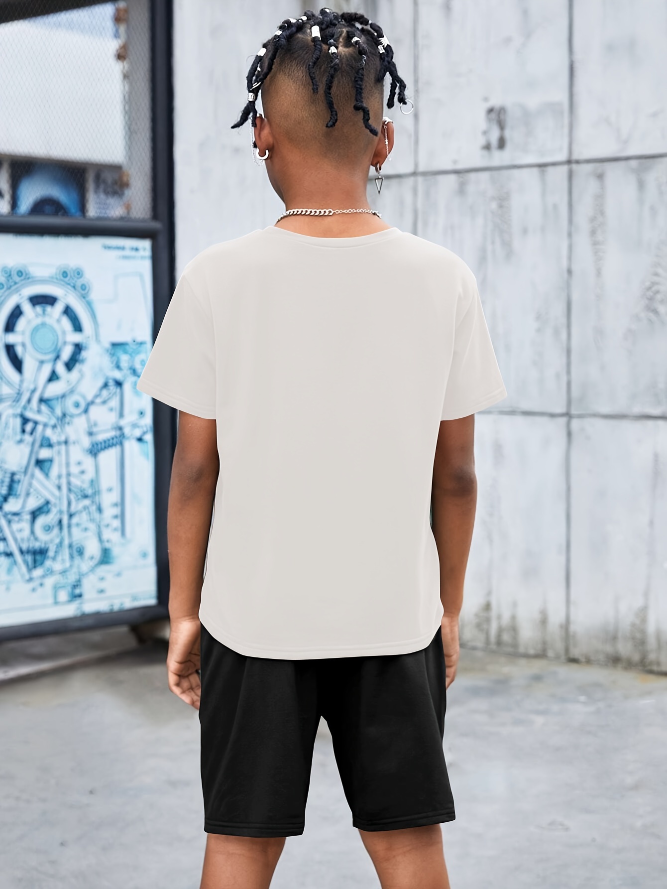 stylish boys short sleeve sports pants set 2pcs Temu