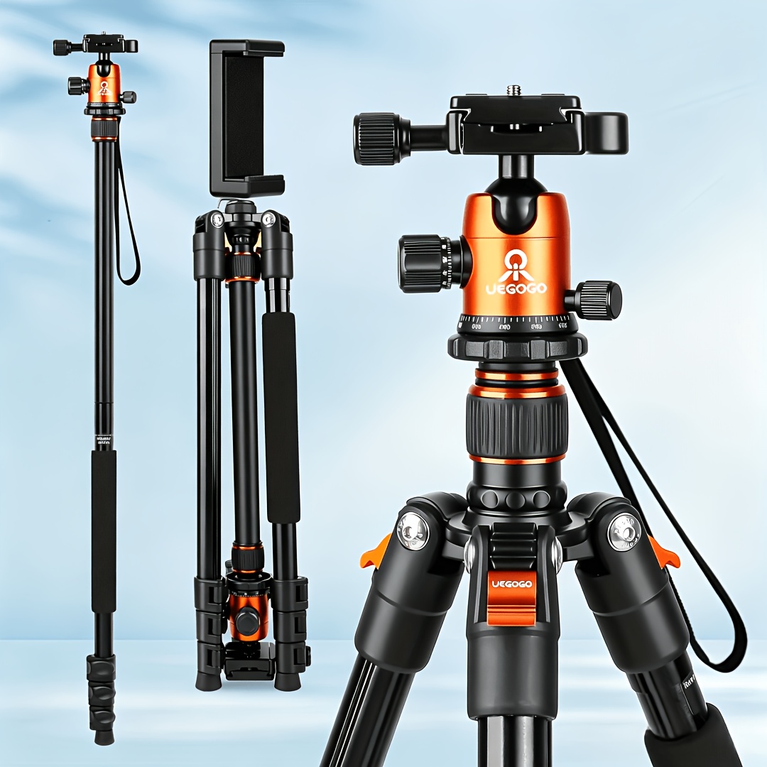 Image of 76.8" Tripod For Camera, Professional Dslr Camera Tripod, Expandable To 206cm Monopod, With Head, Carry Bag, Tripod Can Carry 8 Kg