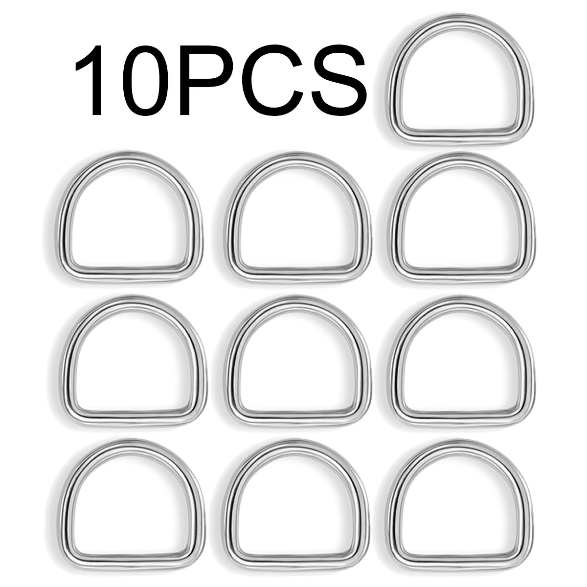 

10pcs Heavy Steel D , 1- Welded Metal Buckles For Dog Collars, Backpacks &