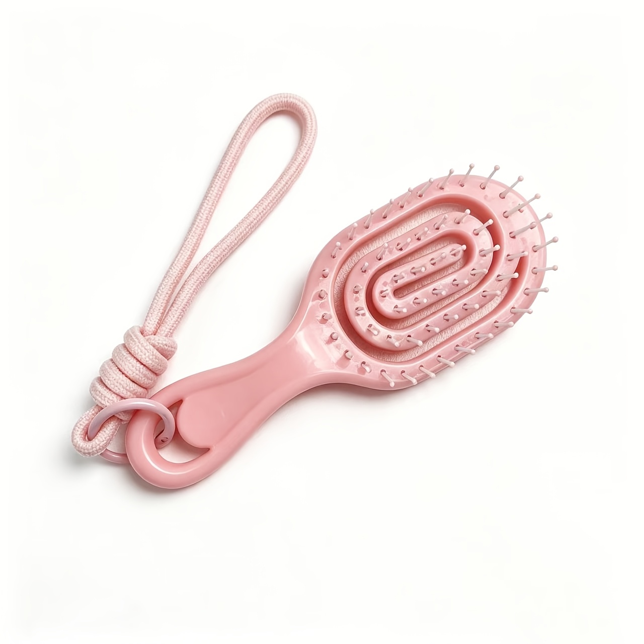 TEMU Mini brosse à cheveux portable et mignonne avec cordon, brosse à cheveux épissure pour massage du cuir , coiffage et démêlage pour une