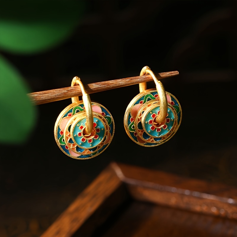 

Elegant Vintage-inspired Gold-plated Copper Hoop Earrings For Women - Perfect For Daily Wear & Special Occasions