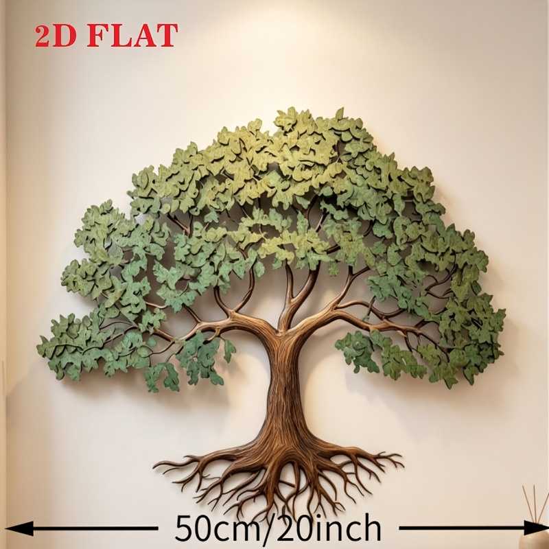 TEMU Decorazione da parete in metallo Albero della Vita con di foglie , Decorazione da parete in ferro con di testurizzata, Ornamento da parete da