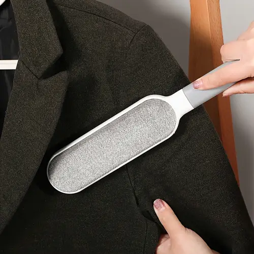 double sided manual electrostatic lint pet hair remover brush reusable no power needed for clothes sofas furniture bedding carpets portable for clothing maintenance handle grip reusable fabric
