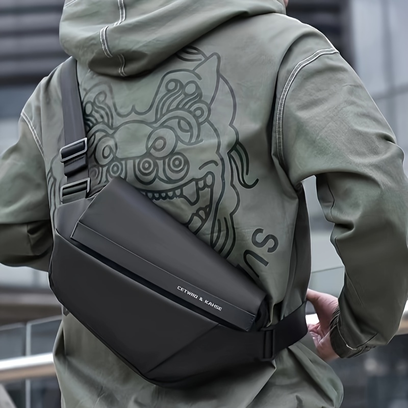 Sac de poitrine pour homme, sac bandoulière, sac d'outils de cyclisme fonctionnel, sac messager de marque tendance, sac à bandoulière tendance pour les trajets quotidiens, sac de cyclisme