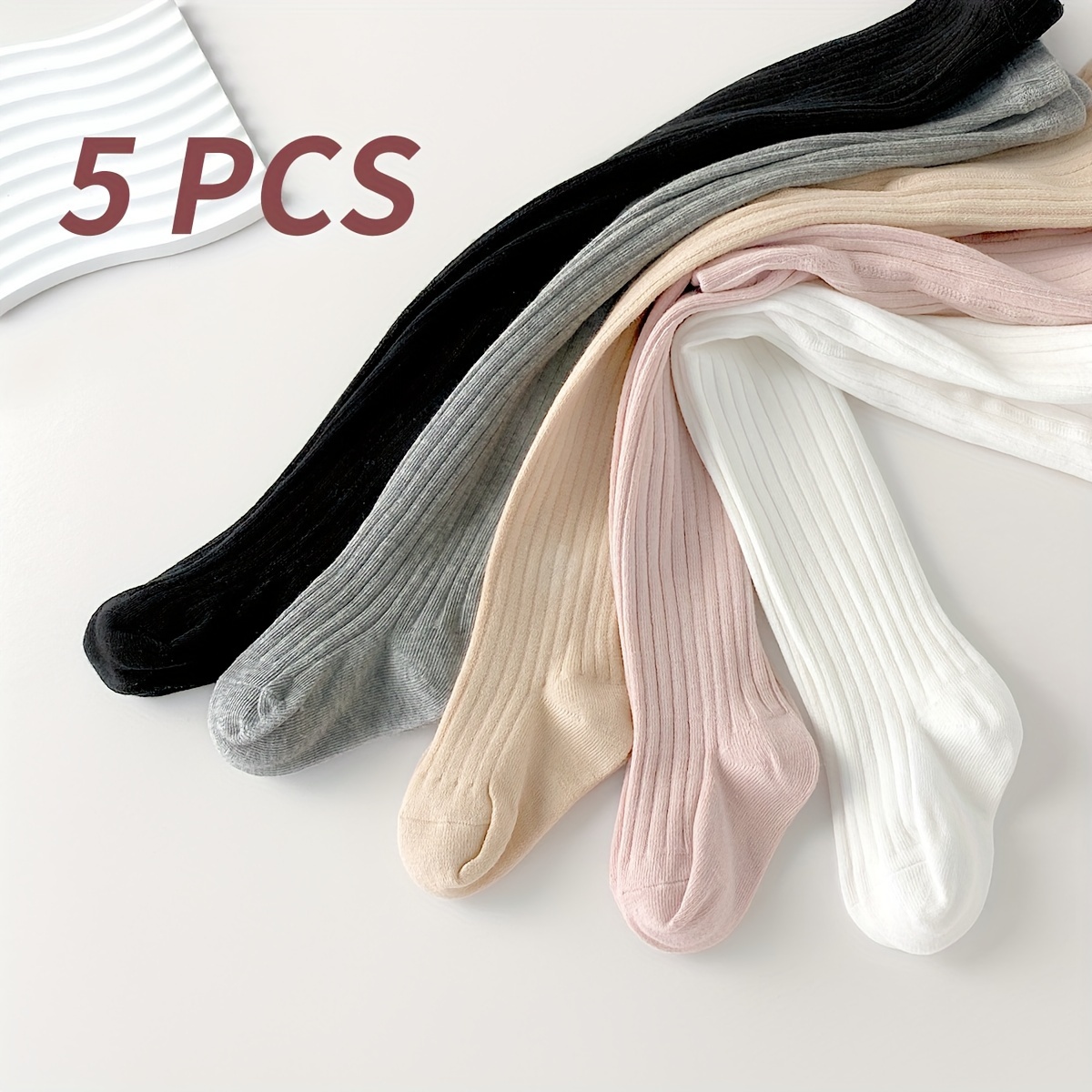 

5 Pieces Of Girl'/autumn Simple Casual Comfortable Tights, Comfy Tights For Indoor And Outdoor Wear