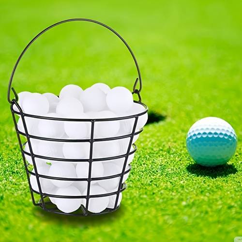 2026 outdoor golf basket golf loading frame pick up basket can hold 50 balls wire ring golf basket suitable for children and adults backyard golf parties and camping aid black