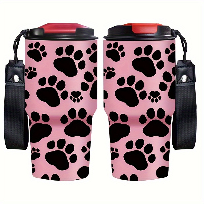 

20 Oz Stainless Steel Insulated Travel Cup With Paw Print Design, Double Wall Vacuum Insulation, Bpa Free, Suitable For Home And Outdoor Use, Perfect Gift For Pet Lovers And Colleagues