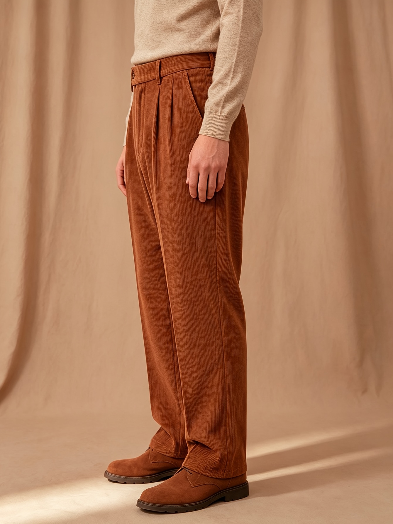 Corduroy Trousers Men'S Autumn Winter Style Straight Loose Men'S Casual Pants Business Suit Dress Pants