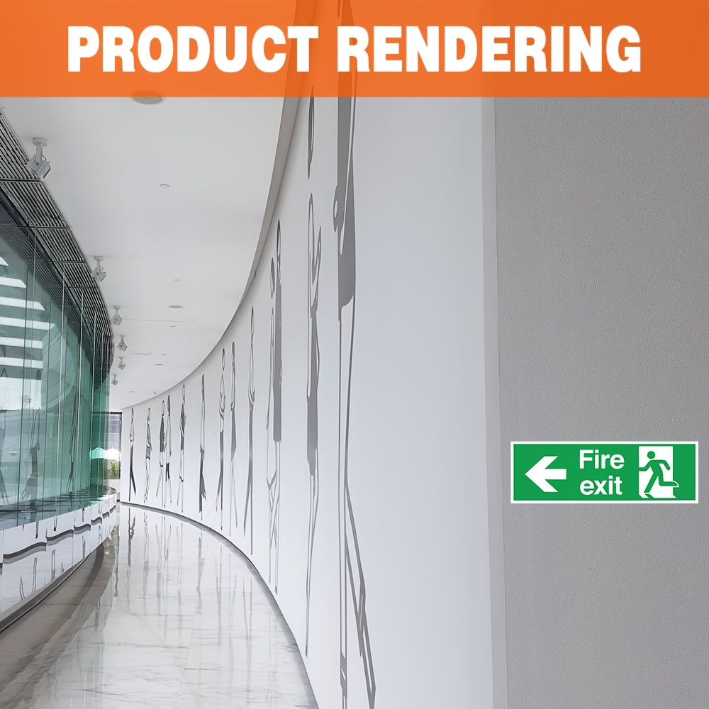 2pcs Safety Fire Exit Arrow Stickers