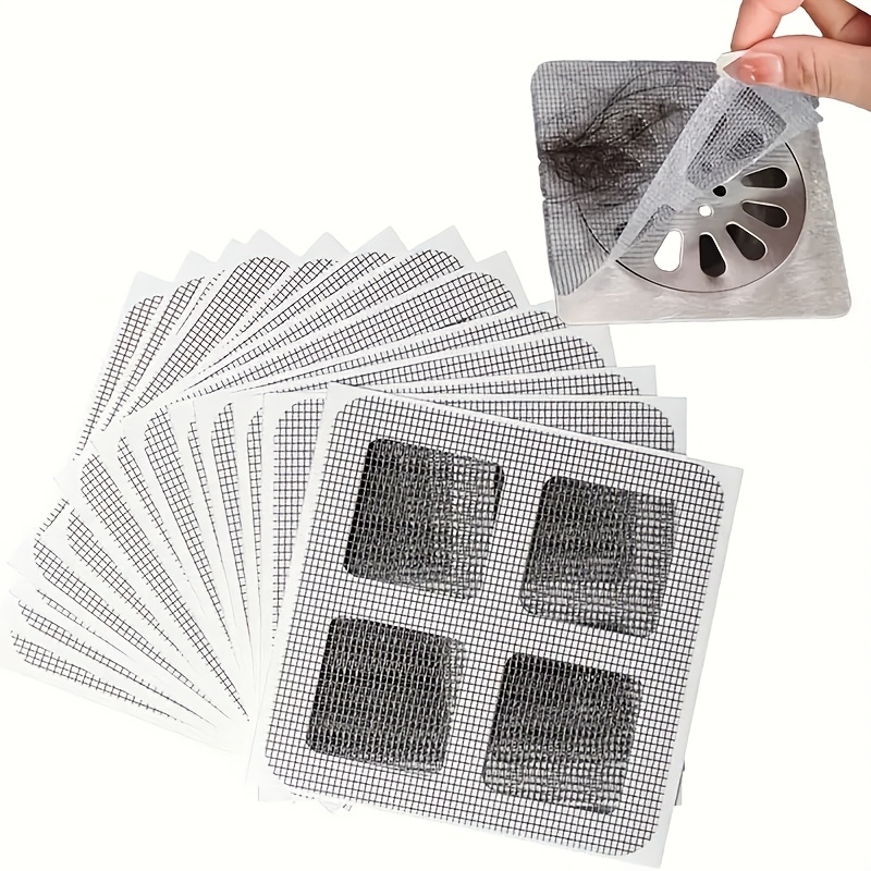 

40pcs Pack, Floor Drain Stickers, Hair Filter Net For Bathroom, Disposable Shower Drain Cover Hair Shower Drain Mesh Stickers