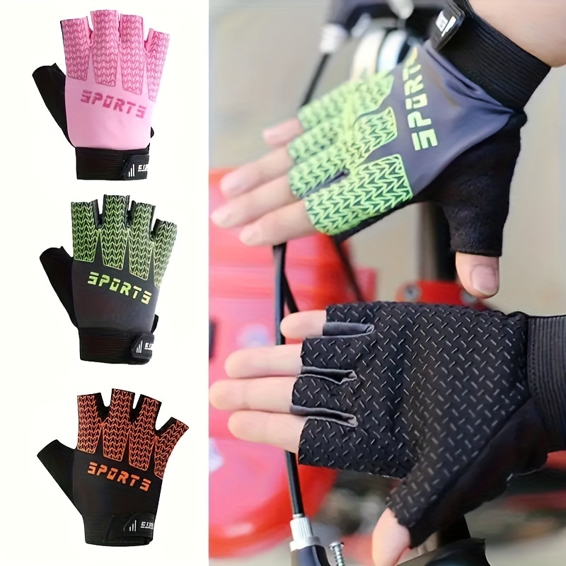 

Children's Half-finger Sports Cycling Gloves, Non-slip Toddler Children's Half-finger Fishing Gloves, For Children's Cycling And Mountaineering Outdoor Sports, Suitable For Boys And Girls