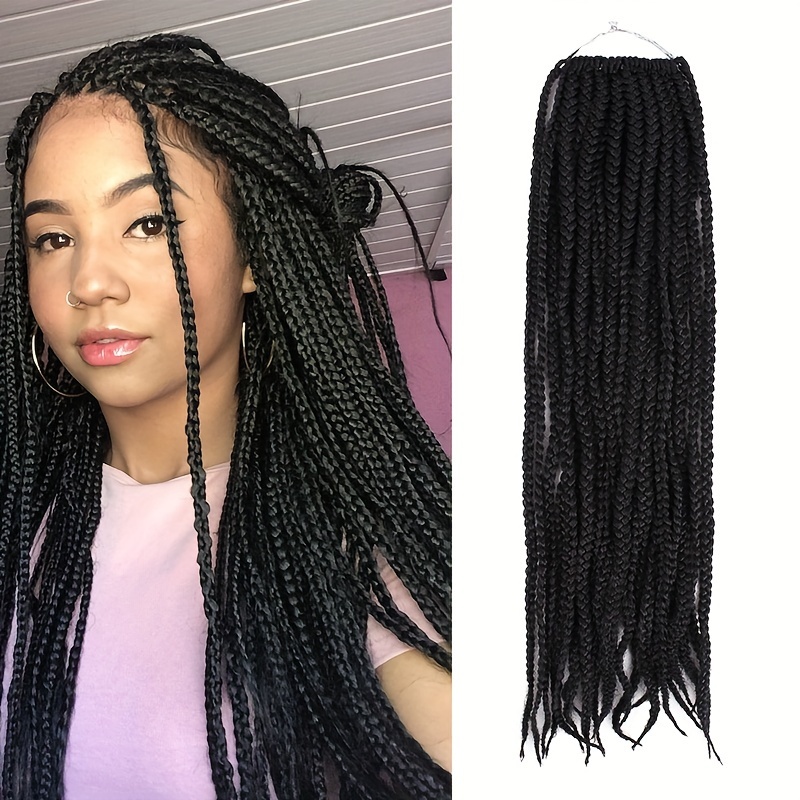  Box Braids Crochet Hair 20 Inch Crochet Braids Pre Looped  Crochet Hair for Black Women 6 Packs Small Crochet Box Braids Knotless Box  Braids Crochet Hair Box Braided Hair Extensions (