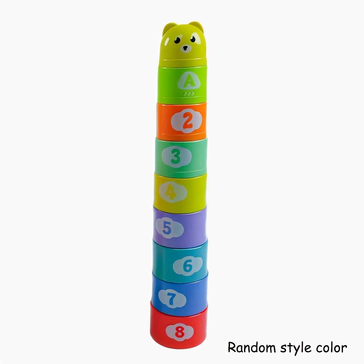 Colorful 9pcs Stacking Cups Toy for Toddlers, Fine Motor Skills Development