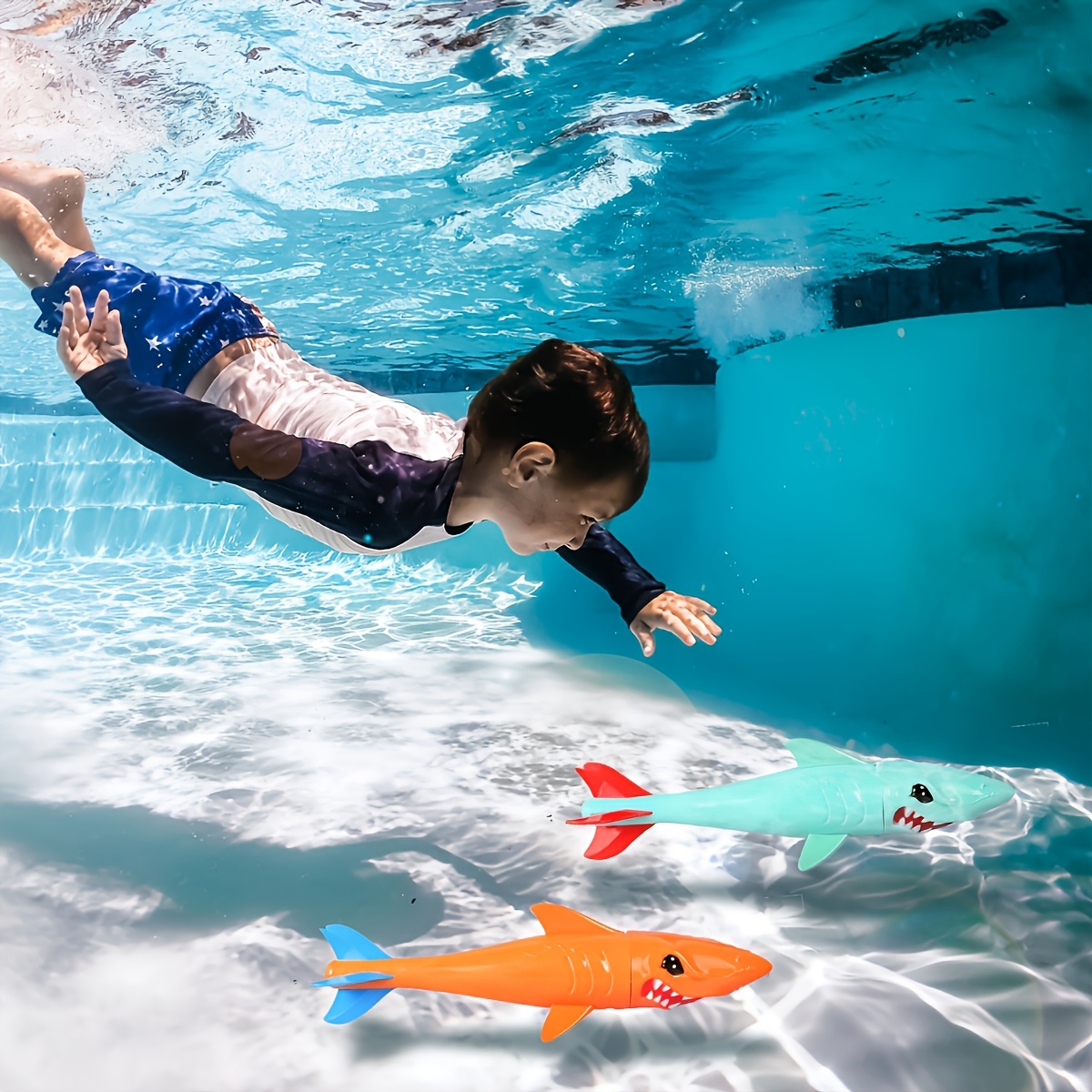 kids shark pool toys multi piece party realistic Temu United Kingdom