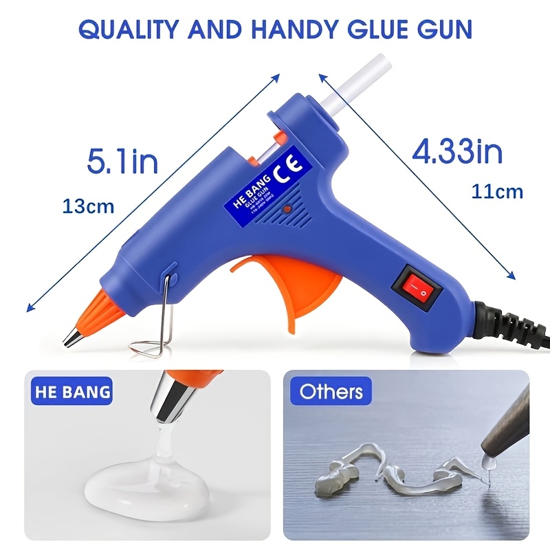 1 Set Crafts Glue Gun 20W Mini Blue Glue Gun with 30pcs Glue Stick 0.27x3.93 Inches