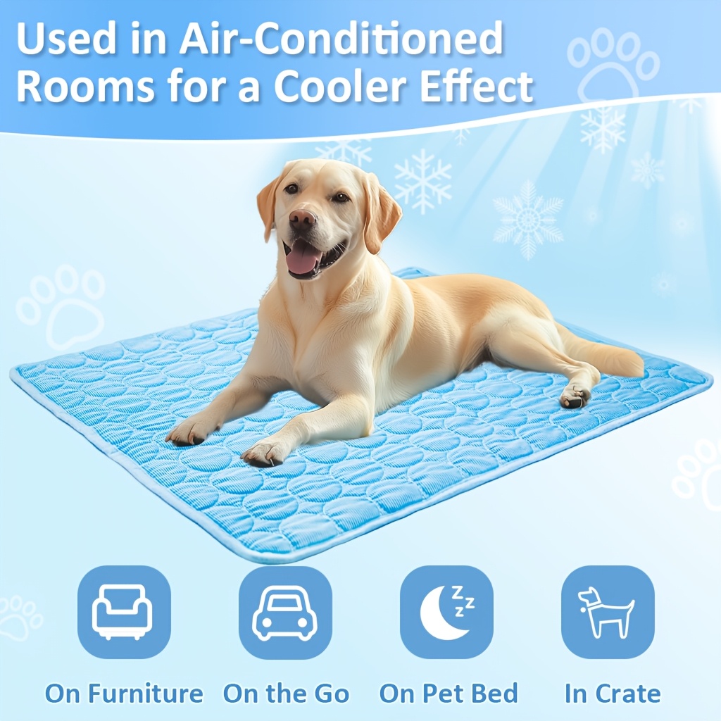 pet cooling mat for dogs and cats summer pet cooling pad suitable for dog houses crates cars indoor and outdoor mat cooling blanket non toxic breathable sleep bed beach details 5