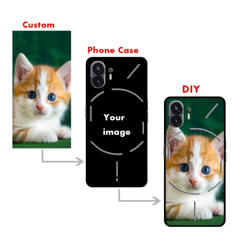 TEMU Diy Customize Photo Phone Case For Nothing Phone 3a 3a Pro 2 2a 1, Give Own Personalized Phone Cases, Customized Image Matte Black Tpu Cover For