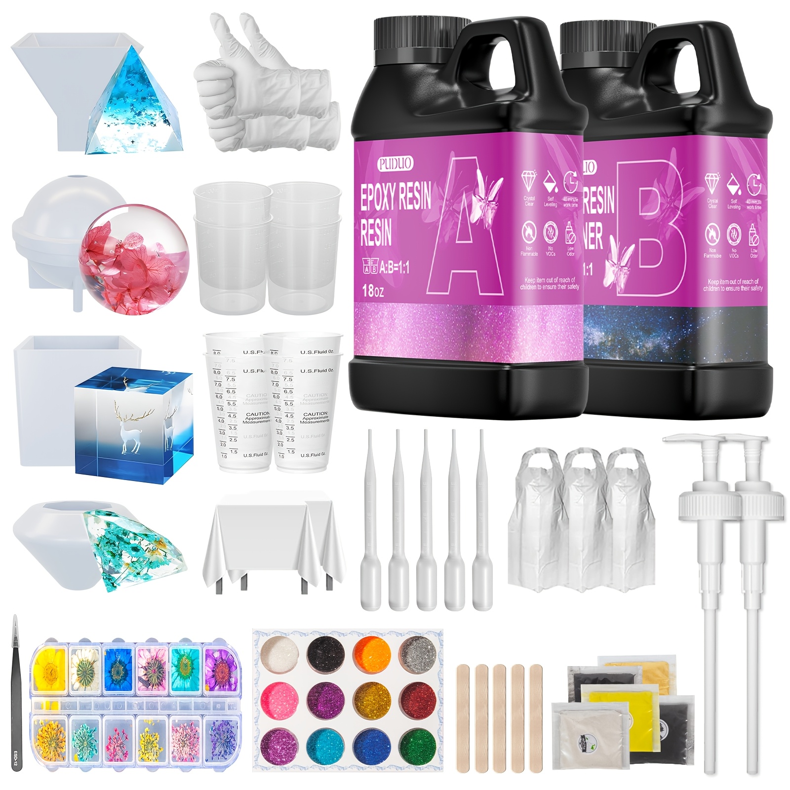 72oz beginners   kit fast curing   resin molds resin measuring cups pumps resin ab       non yellowing   with 1 1 ratio crafts valentines day gift 72 36oz