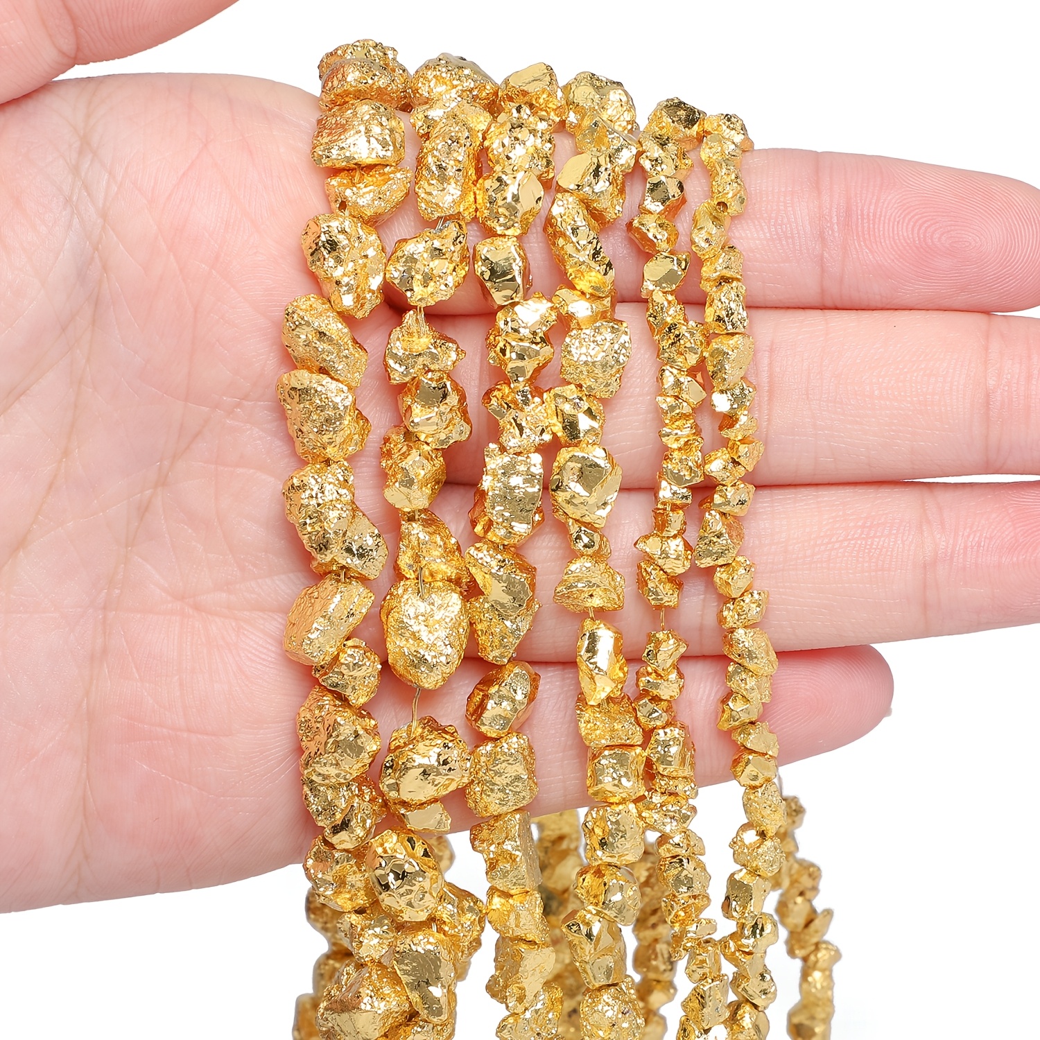 

Assorted Sizes 3-8mm Natural Gold- Stone Beads, Irregular Shaped Loose Gemstone Beads, For Making, Bracelets, Necklaces, Craft Supplies, With Ideal For Valentine's Day, Birthdays, Anniversaries