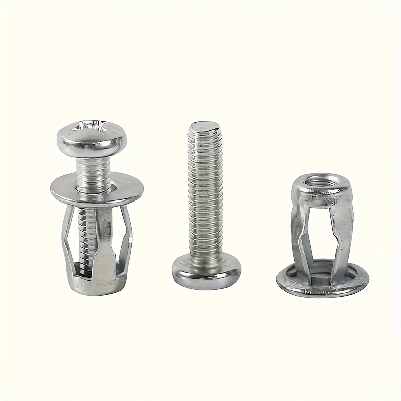 Juego de 52 piezas de pernos de expansión y tuercas de acero al carbono, con diseño de pétalos para encaje rápido, resistente y anticorrosivo, ideal para construcción, automóviles y equipos de comunicación
