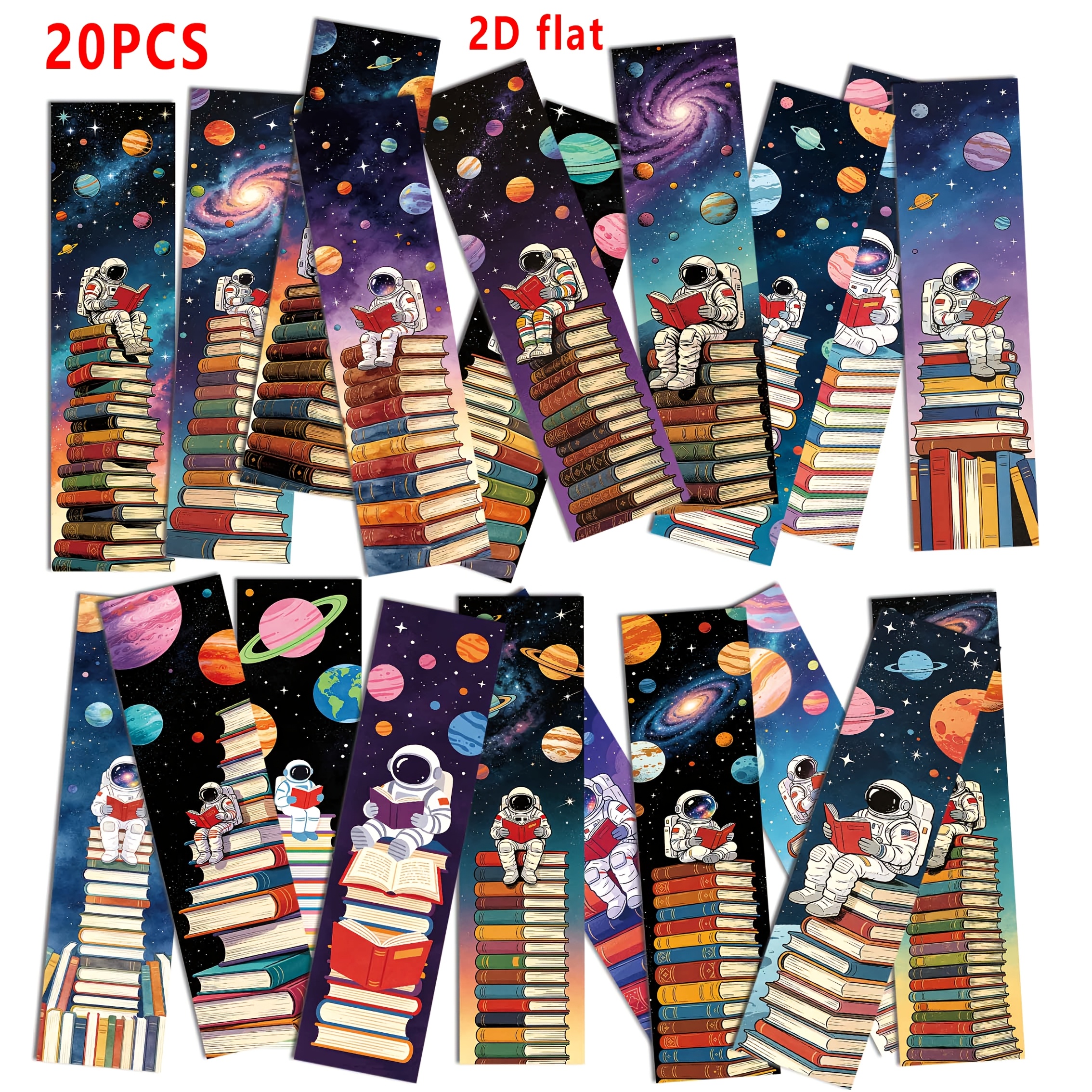 TEMU 20pcs Pack Space Astronaut Bookmarks Suitable For Birthdays, Book Lovers, Teachers - Colorful & Anime Bookmark Gifts For,,, Book Clubs, Office &