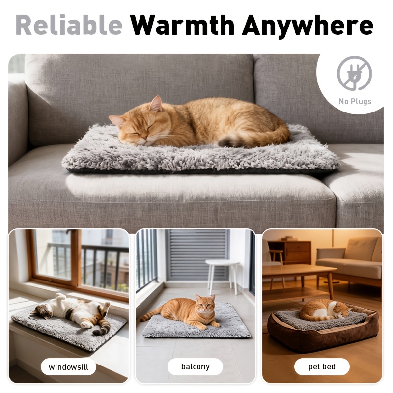 self warming cat bed extra warm self heating pad for   anti slip thermal pet mat indoor with removable washable cover not electric Product details 7