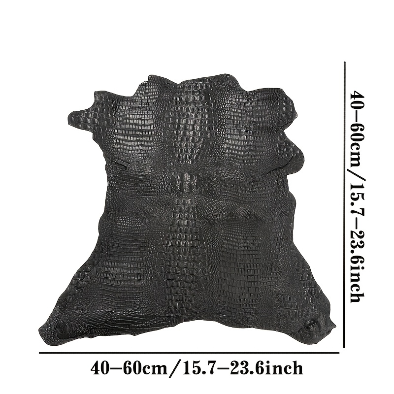TEMU Black Crocodile Textured Goat Skin, With -dimensional Surface, Suitable For Diy Handmade Products, Wallets, Card Bags, Key Bags And Other Small