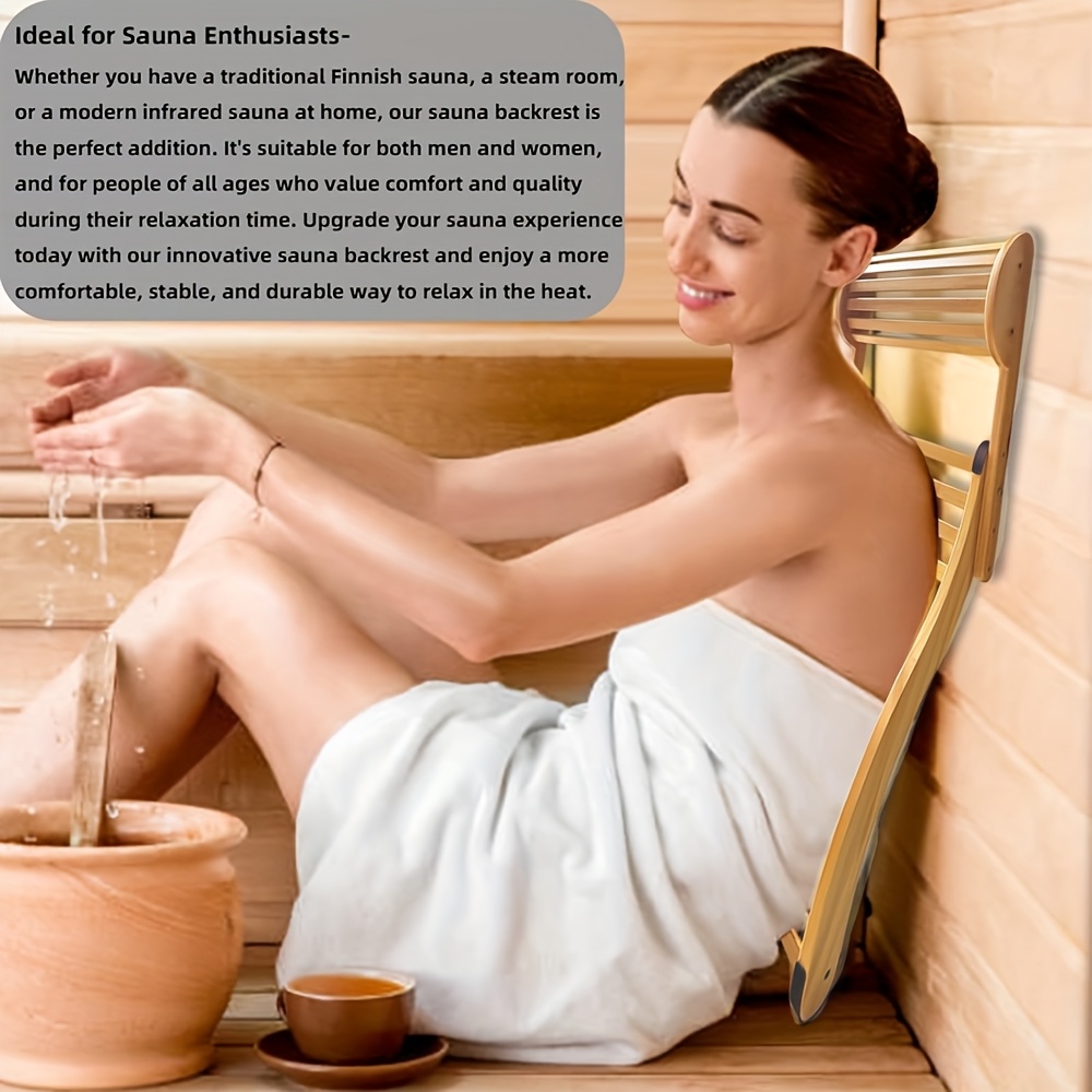 adjustable bamboo sauna chair backrest headrest - Temu New Zealand
