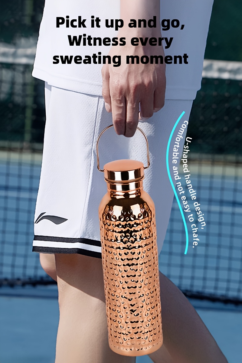 1pc 27oz outdoor hiking water bottle carrying loop integrated design large capacity copper plated tumbler cleaning brush included suitable for gym and outdoor use Product details 3
