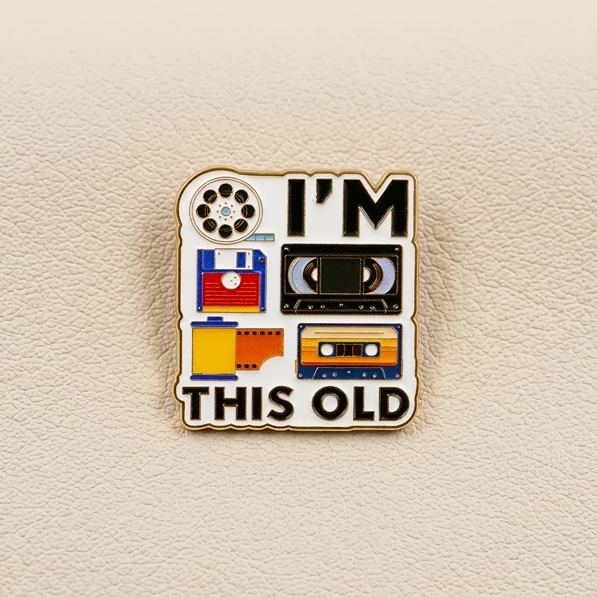 Vintage Nostalgic English Slogan Brooch, Creative Design